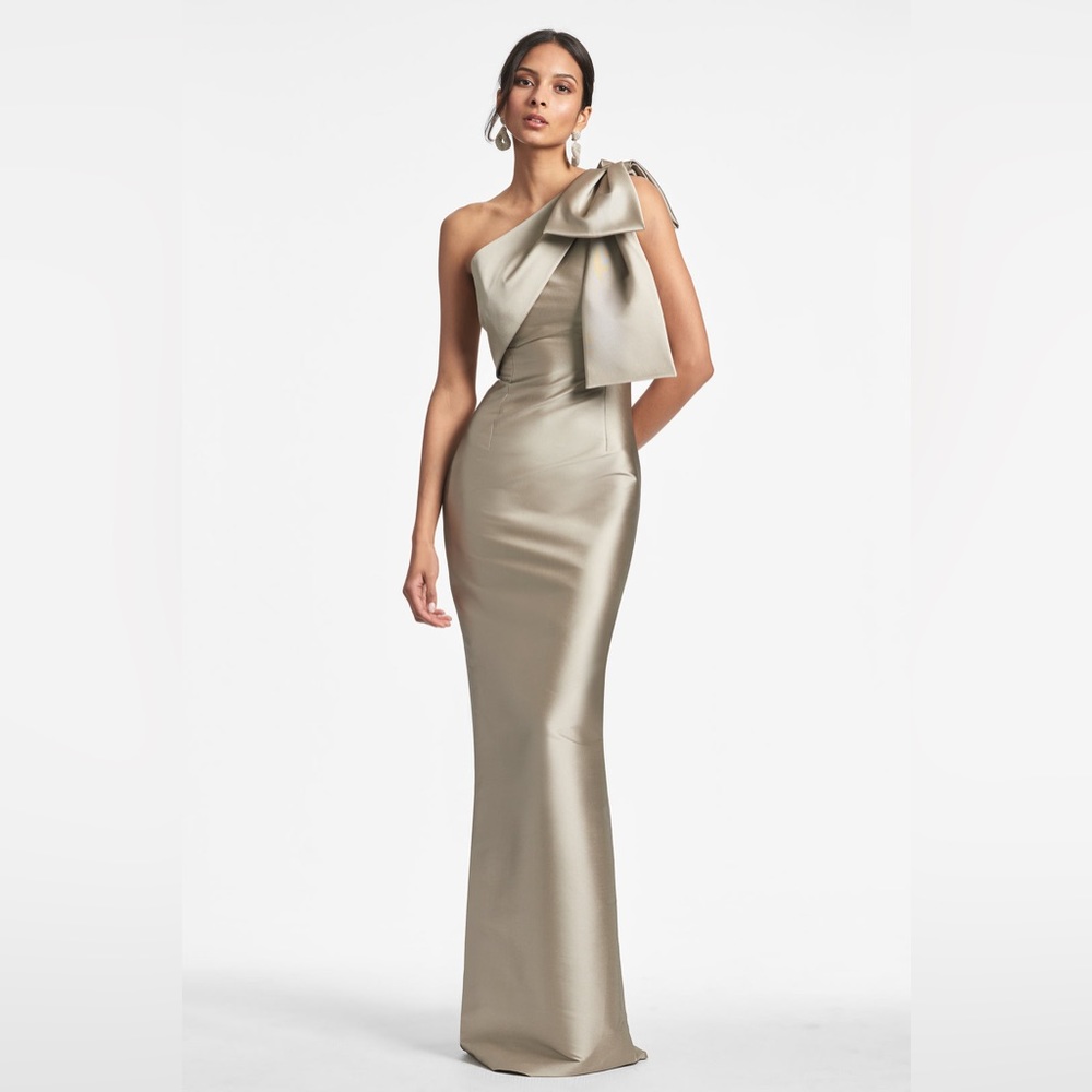 Sachin and Babi Bonnie Gown Long Dress - color: Pewter